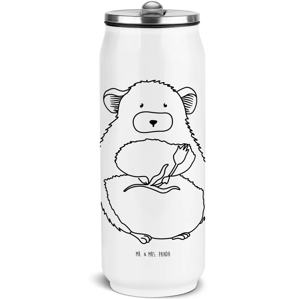 Drink Cans Water Bottle chinchilla flower small animals, cute, funny, cute animal motives, hand drawn, small world, funny sayings, good mood, happy, gifts, gift ideas, special gifts, animal lover, card, depression, heartache, chinchillas, chinchilla, happiness, being sad, grief, chaos, office life, office
