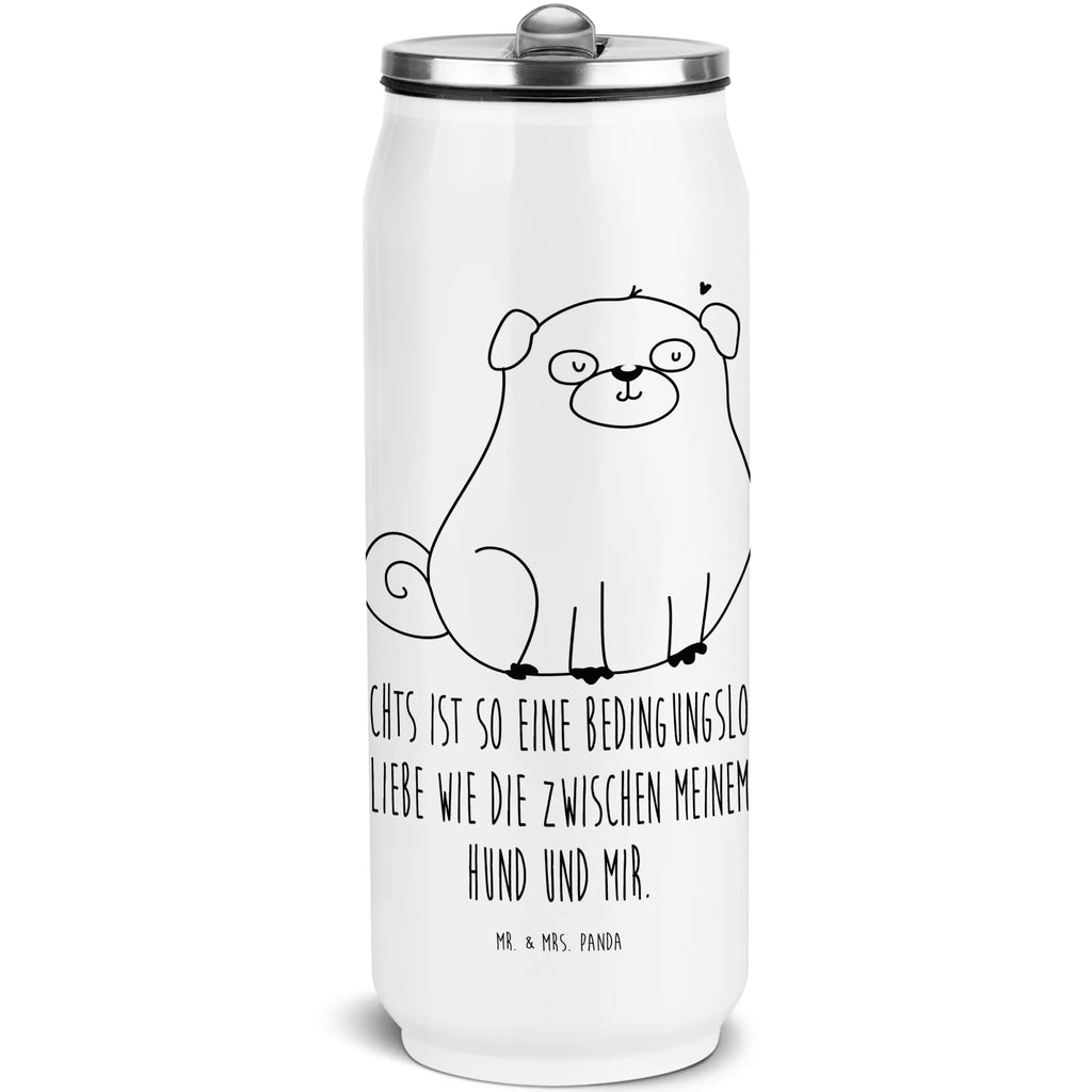 Puszki napojowe Butelka do picia Mops Pies, motyw psa, zwierzę domowe, rasa psa, miłośnik zwierząt, właściciel psa, powiedzenia