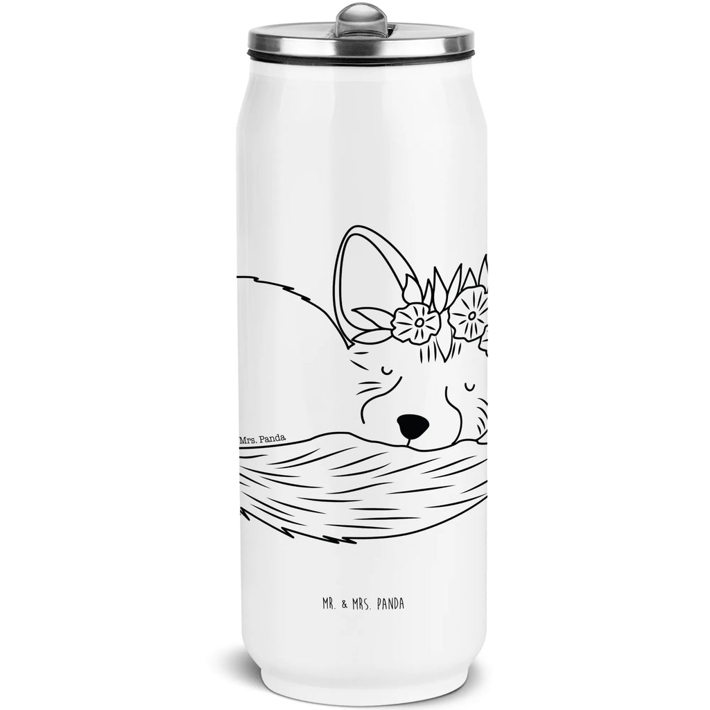Drink Cans Water Bottle desert fox Flower Africa, happy, desert fox, desert, wreath of flowers, flowers