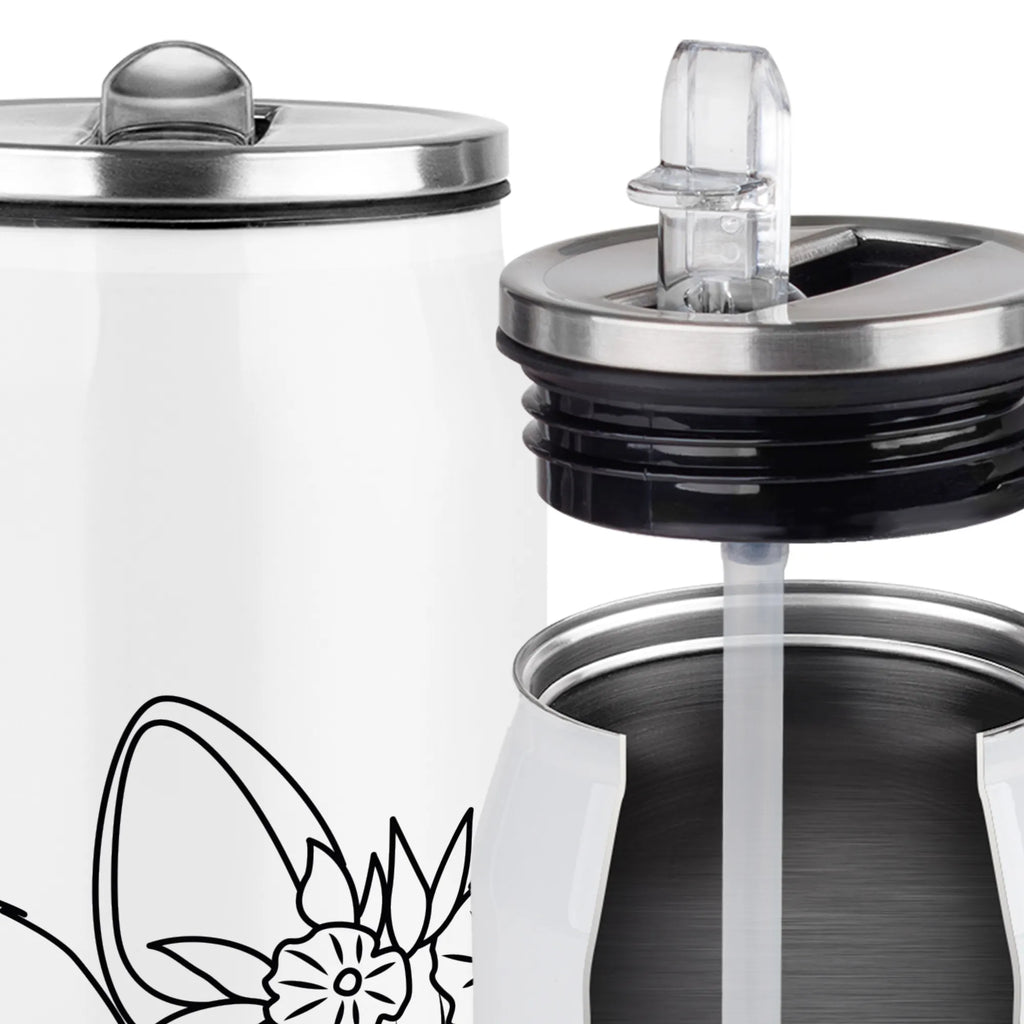 Drink Cans Water Bottle desert fox Flower Africa, happy, desert fox, desert, wreath of flowers, flowers