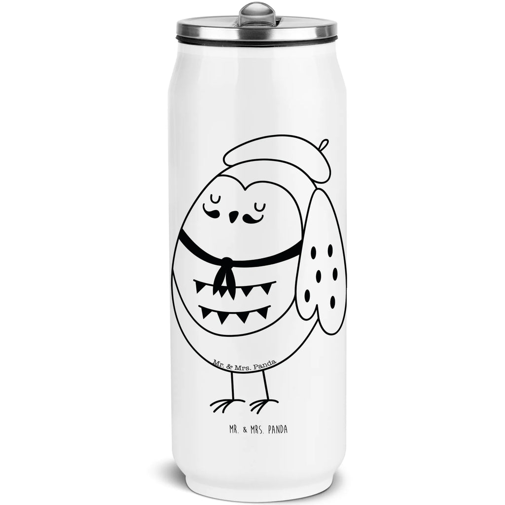 Drink Cans Water Bottle Owl France owl, forest animal, bird, nocturnal, gift ideas, birthday present, illustrated, funny, romantic gift, owl decor, Say beautiful, Owl, Owl decoration, hibou, France, Say French, La vie est belle, Owls, Life is beautiful