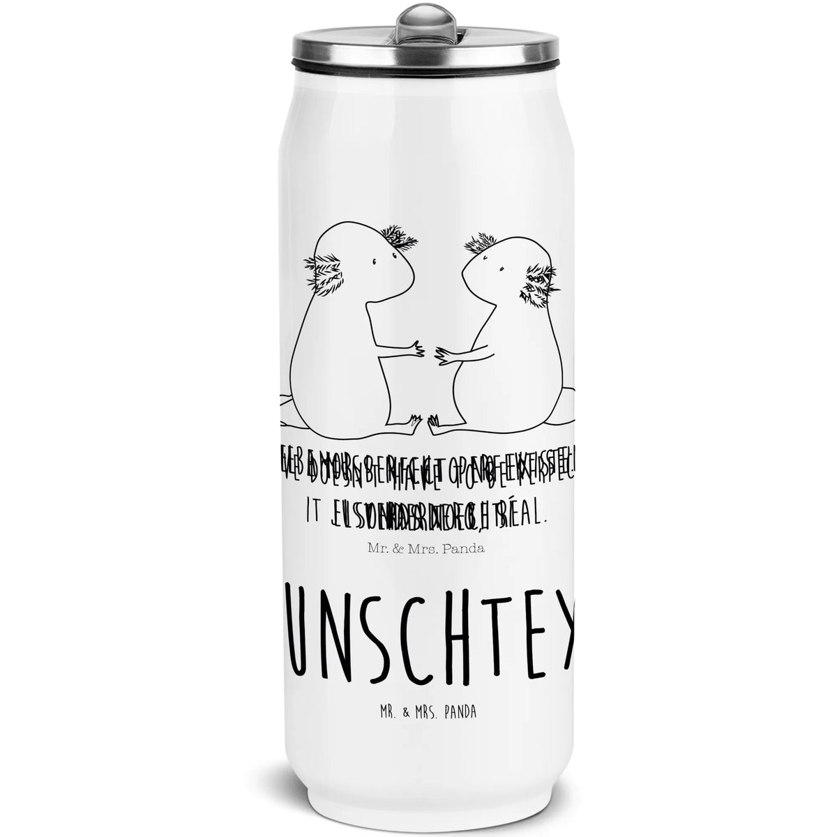 Personalized Beverage Cans Drinking Bottle axolotl Love Axolotl, Axelotl, marine animals, Mexican walking fish, salamander, amphibian, love, proof of love, friend, anniversary, tail, great love, valentine's day, husband, axolotl, fiancé, axolot