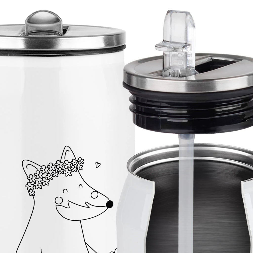 Personalizowane puszki napojowe i butelka do picia lis Kwiaty Lis