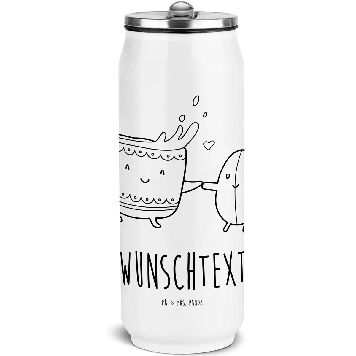 Personalized Beverage Cans Drinking Bottle Coffee Bean small animals, cute, funny, cute animal motives, hand drawn, small world, funny sayings, good mood, happy, gifts, gift ideas, special gifts, animal lover, card, satisfaction, pleasure, coffee bean, happiness, Coffee
