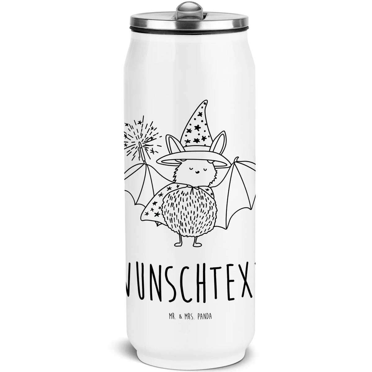 Personalized Beverage Cans Drinking Bottle bat wizard small animals, cute, funny, cute animal motives, hand drawn, small world, funny sayings, good mood, happy, gifts, gift ideas, special gifts, animal lover, card, Bats, get in, sorcerers, bats, women, magicians