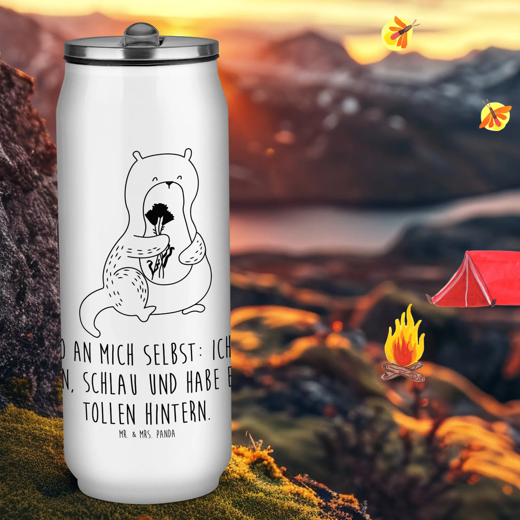 Personalizowane puszki napojowe i butelka do picia wydra bukiet kwiatów Kuna, wydra, morska wydra