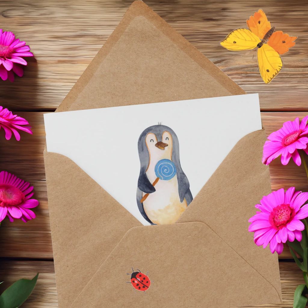 Personalized Deluxe Card Penguin lollipop Grußkarte als Geldgeschenk, Grußkarte mit Namen, Grußkarte selber drucken, Grußkarte selbst gestalten, Grußkarte mit persönlichen Nachrichten, Personalisiertere Klappkarte, Personalisierte Geburtstagskarte, Personalisierte Glückwunschkarte, Personalisierte Grußkarte, Grußkarten personalisiert, Personalisierte Karte, Personalisierte Einladungskarte, Personalisierte Hochzeitskarte, Pinguin, Blödsinn, Rebell, Spruch, Gauner, Lolli, Ganove, Rabauke, Pinguine, Süßigkeiten