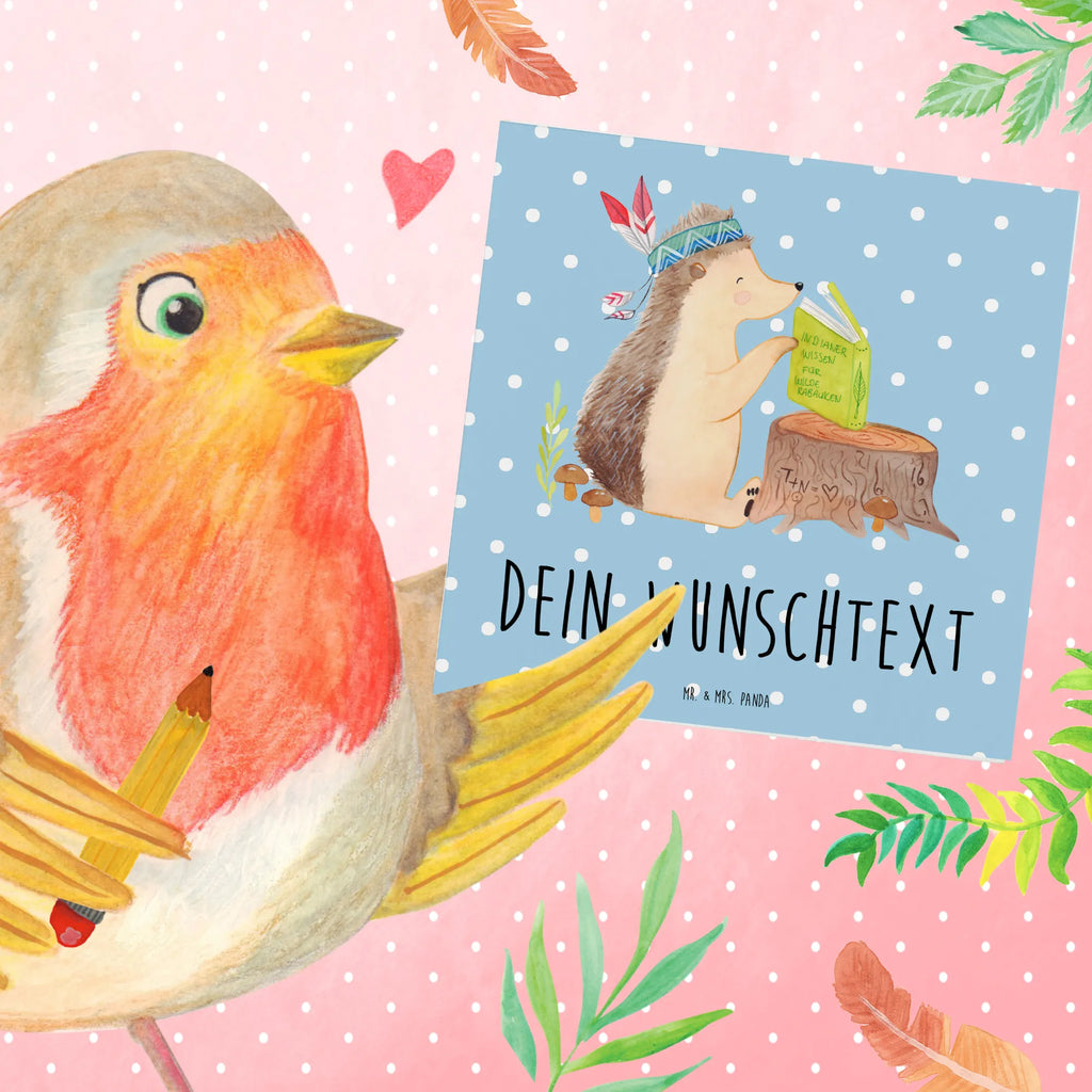 Personalized Deluxe Card Hedgehog feather headdress Personalisierte Einladungskarte, Grußkarte als Geldgeschenk, Personalisierte Hochzeitskarte, Personalisierte Geburtstagskarte, Personalisierte Grußkarte, Grußkarte mit Namen, Personalisiertere Klappkarte, Grußkarte mit persönlichen Nachrichten, Personalisierte Glückwunschkarte, Grußkarte selber drucken, Grußkarten personalisiert, Personalisierte Karte, Grußkarte selbst gestalten, Waldtiere, Tiere, Igel, Indianer, Camping, Abenteuer, Lagerfeuer