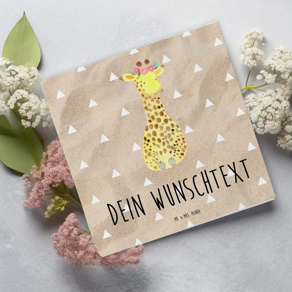 Personalized Deluxe Card giraffe flower wreath Personalisierte Einladungskarte, Grußkarte selbst gestalten, Grußkarte als Geldgeschenk, Grußkarte selber drucken, Personalisierte Karte, Personalisierte Hochzeitskarte, Grußkarte mit Namen, Personalisierte Grußkarte, Grußkarten personalisiert, Grußkarte mit persönlichen Nachrichten, Personalisierte Glückwunschkarte, Personalisiertere Klappkarte, Personalisierte Geburtstagskarte, Afrika, Wildtiere, Freundin, Blumenkranz, Selbstliebe, Giraffe, Abenteurer