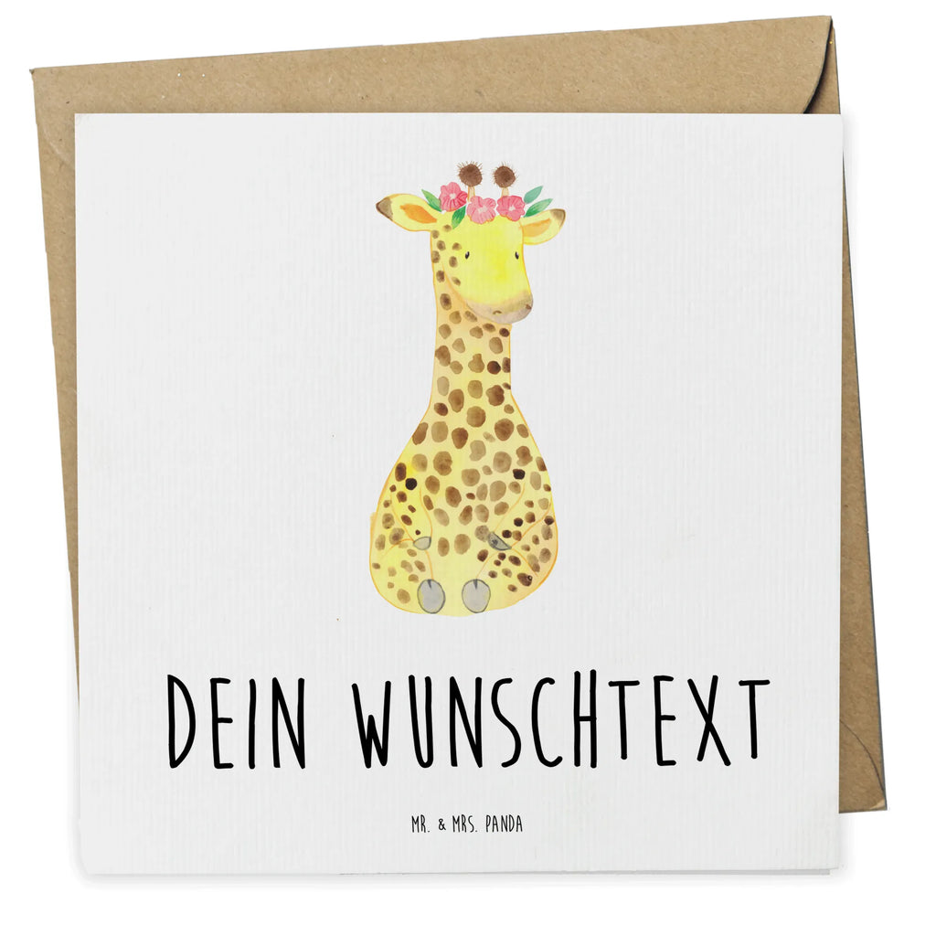 Personalized Deluxe Card giraffe flower wreath Personalisierte Einladungskarte, Grußkarte selbst gestalten, Grußkarte als Geldgeschenk, Grußkarte selber drucken, Personalisierte Karte, Personalisierte Hochzeitskarte, Grußkarte mit Namen, Personalisierte Grußkarte, Grußkarten personalisiert, Grußkarte mit persönlichen Nachrichten, Personalisierte Glückwunschkarte, Personalisiertere Klappkarte, Personalisierte Geburtstagskarte, Afrika, Wildtiere, Freundin, Blumenkranz, Selbstliebe, Giraffe, Abenteurer