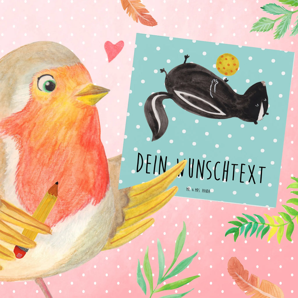 Personalisierte Deluxe Karte Stinktier Ball Personalisierte Glückwunschkarte, Personalisiertere Klappkarte, Personalisierte Geburtstagskarte, Grußkarte als Geldgeschenk, Personalisierte Grußkarte, Personalisierte Karte, Grußkarte selber drucken, Grußkarte mit Namen, Personalisierte Einladungskarte, Grußkarte selbst gestalten, Grußkarte mit persönlichen Nachrichten, Personalisierte Hochzeitskarte, Grußkarten personalisiert, Stinktier, Skunk, Stinki, Wildtier, Stinker, verspielt, Raubtier, Weisheit