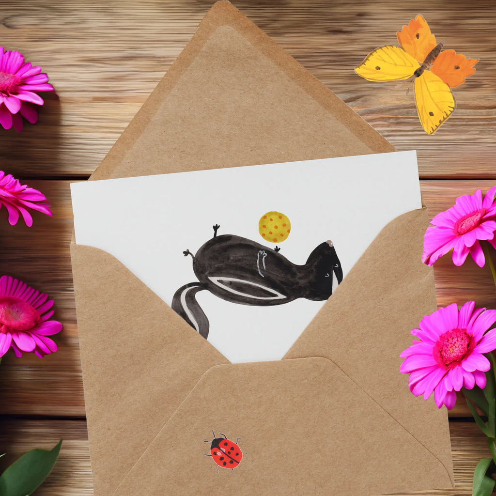 Personalisierte Deluxe Karte Stinktier Ball Personalisierte Glückwunschkarte, Personalisiertere Klappkarte, Personalisierte Geburtstagskarte, Grußkarte als Geldgeschenk, Personalisierte Grußkarte, Personalisierte Karte, Grußkarte selber drucken, Grußkarte mit Namen, Personalisierte Einladungskarte, Grußkarte selbst gestalten, Grußkarte mit persönlichen Nachrichten, Personalisierte Hochzeitskarte, Grußkarten personalisiert, Stinktier, Skunk, Stinki, Wildtier, Stinker, verspielt, Raubtier, Weisheit