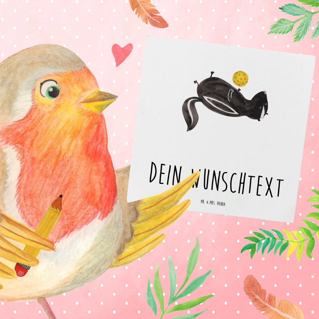 Personalisierte Deluxe Karte Stinktier Ball Personalisierte Glückwunschkarte, Personalisiertere Klappkarte, Personalisierte Geburtstagskarte, Grußkarte als Geldgeschenk, Personalisierte Grußkarte, Personalisierte Karte, Grußkarte selber drucken, Grußkarte mit Namen, Personalisierte Einladungskarte, Grußkarte selbst gestalten, Grußkarte mit persönlichen Nachrichten, Personalisierte Hochzeitskarte, Grußkarten personalisiert, Stinktier, Skunk, Stinki, Wildtier, Stinker, verspielt, Raubtier, Weisheit