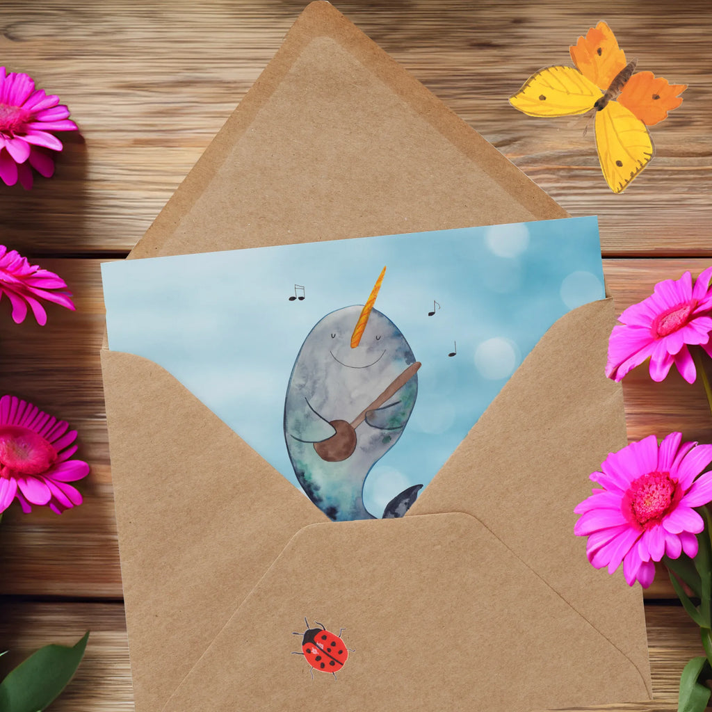 Personalisierte Deluxe Karte Narwal Gitarre Personalisierte Glückwunschkarte, Personalisierte Grußkarte, Grußkarte selbst gestalten, Personalisierte Geburtstagskarte, Personalisiertere Klappkarte, Grußkarte selber drucken, Grußkarte mit Namen, Personalisierte Hochzeitskarte, Grußkarte mit persönlichen Nachrichten, Grußkarte als Geldgeschenk, Personalisierte Einladungskarte, Personalisierte Karte, Grußkarten personalisiert, Meerestiere, Meer, Urlaub, Probleme, Tanzen, Problemlösung, Narwal, Frust, Wal, Gespräche, Gitarre