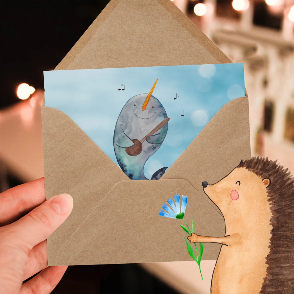Personalisierte Deluxe Karte Narwal Gitarre Personalisierte Glückwunschkarte, Personalisierte Grußkarte, Grußkarte selbst gestalten, Personalisierte Geburtstagskarte, Personalisiertere Klappkarte, Grußkarte selber drucken, Grußkarte mit Namen, Personalisierte Hochzeitskarte, Grußkarte mit persönlichen Nachrichten, Grußkarte als Geldgeschenk, Personalisierte Einladungskarte, Personalisierte Karte, Grußkarten personalisiert, Meerestiere, Meer, Urlaub, Probleme, Tanzen, Problemlösung, Narwal, Frust, Wal, Gespräche, Gitarre