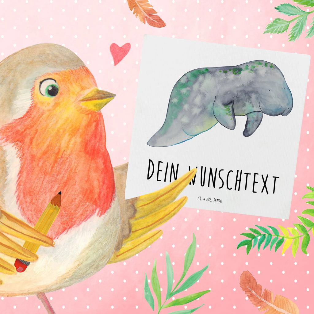 Personalized Deluxe Card manatee Relax Grußkarte mit persönlichen Nachrichten, Grußkarte selbst gestalten, Grußkarten personalisiert, Personalisierte Glückwunschkarte, Personalisierte Geburtstagskarte, Grußkarte mit Namen, Personalisierte Hochzeitskarte, Grußkarte selber drucken, Grußkarte als Geldgeschenk, Personalisiertere Klappkarte, Personalisierte Grußkarte, Personalisierte Einladungskarte, Personalisierte Karte, Meerestiere, Meer, Urlaub, Abnehmen, Essen, Diät, Zucker, Diätwahn, Seekuh, Seekühe, Süßigkeiten