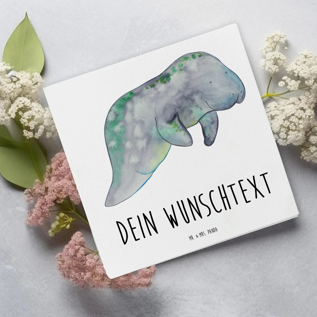 Personalized Deluxe Card manatee Relax Grußkarte mit persönlichen Nachrichten, Grußkarte selbst gestalten, Grußkarten personalisiert, Personalisierte Glückwunschkarte, Personalisierte Geburtstagskarte, Grußkarte mit Namen, Personalisierte Hochzeitskarte, Grußkarte selber drucken, Grußkarte als Geldgeschenk, Personalisiertere Klappkarte, Personalisierte Grußkarte, Personalisierte Einladungskarte, Personalisierte Karte, Meerestiere, Meer, Urlaub, Abnehmen, Essen, Diät, Zucker, Diätwahn, Seekuh, Seekühe, Süßigkeiten