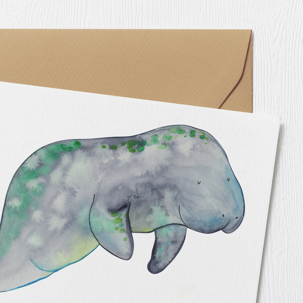 Personalized Deluxe Card manatee Relax Grußkarte mit persönlichen Nachrichten, Grußkarte selbst gestalten, Grußkarten personalisiert, Personalisierte Glückwunschkarte, Personalisierte Geburtstagskarte, Grußkarte mit Namen, Personalisierte Hochzeitskarte, Grußkarte selber drucken, Grußkarte als Geldgeschenk, Personalisiertere Klappkarte, Personalisierte Grußkarte, Personalisierte Einladungskarte, Personalisierte Karte, Meerestiere, Meer, Urlaub, Abnehmen, Essen, Diät, Zucker, Diätwahn, Seekuh, Seekühe, Süßigkeiten