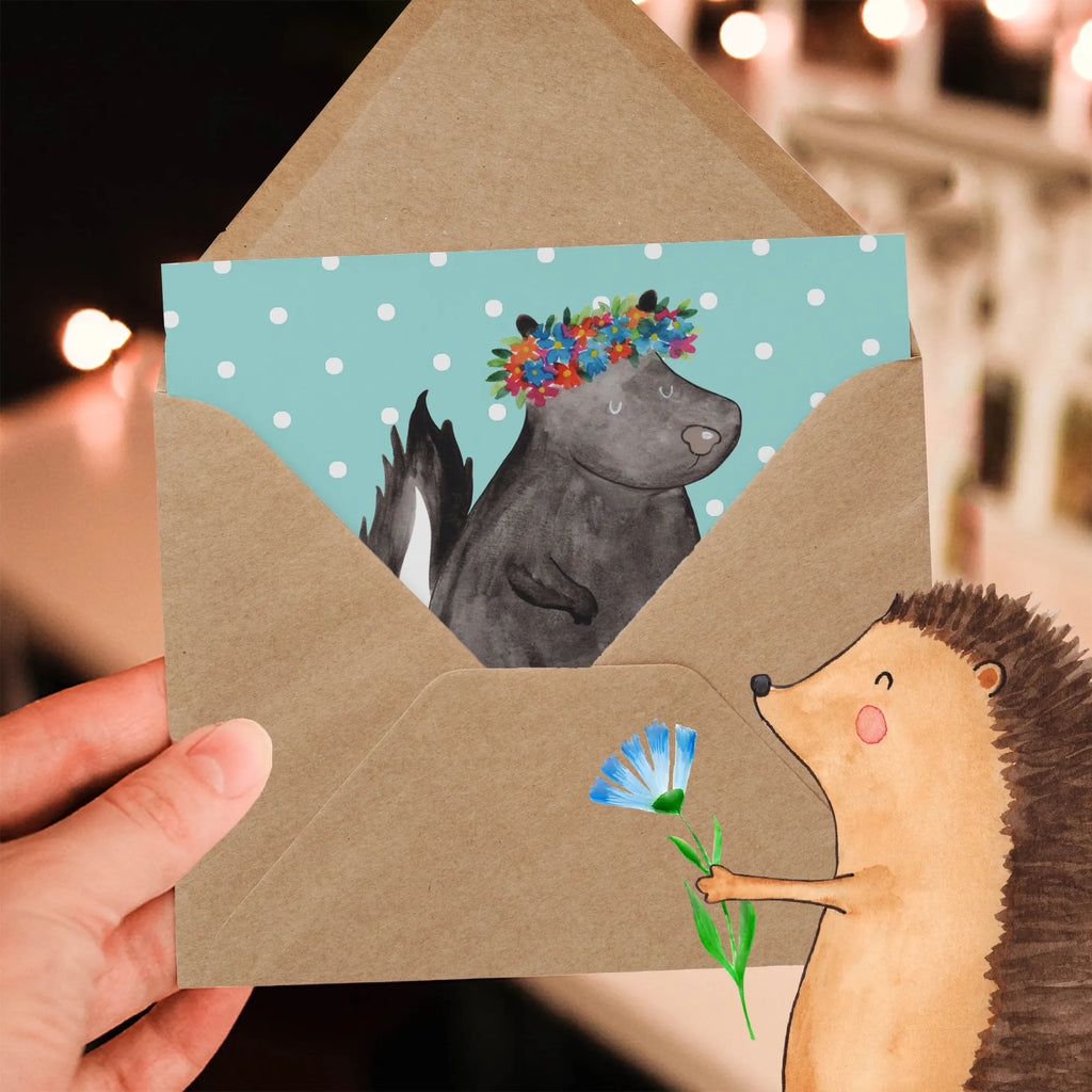 Personalisierte Deluxe Karte Stinktier Mädchen Personalisierte Grußkarte, Grußkarte mit Namen, Personalisierte Einladungskarte, Grußkarten personalisiert, Personalisierte Karte, Personalisierte Geburtstagskarte, Grußkarte selbst gestalten, Personalisierte Glückwunschkarte, Grußkarte selber drucken, Grußkarte als Geldgeschenk, Grußkarte mit persönlichen Nachrichten, Personalisierte Hochzeitskarte, Personalisiertere Klappkarte, Stinktier, Skunk, Yoga, Namaste, Raubtier, Stinker, Stinki, Wildtier