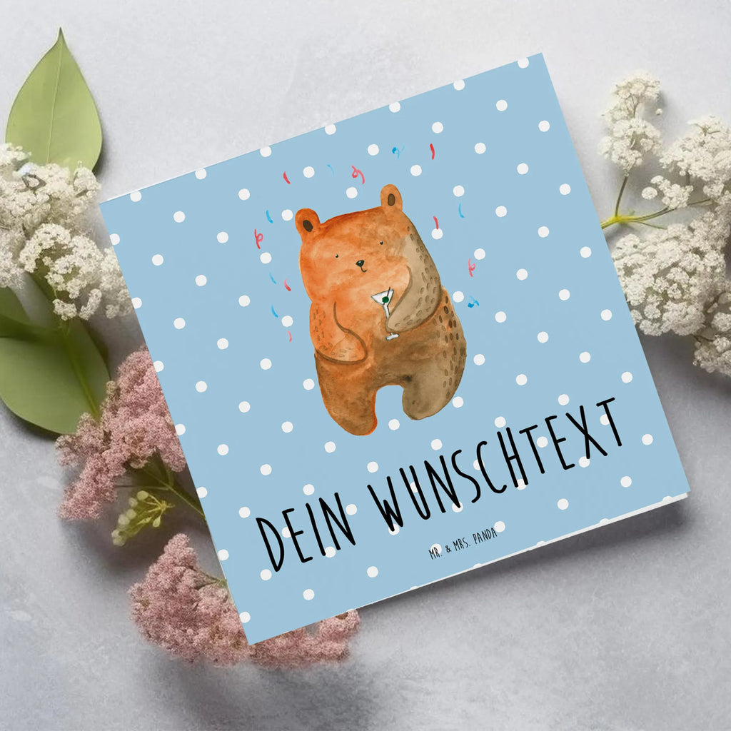 Personalized Deluxe Card bear party Grußkarte selber drucken, Personalisierte Einladungskarte, Personalisierte Hochzeitskarte, Grußkarte als Geldgeschenk, Grußkarte selbst gestalten, Personalisierte Geburtstagskarte, Grußkarte mit Namen, Personalisiertere Klappkarte, Grußkarten personalisiert, Personalisierte Grußkarte, Grußkarte mit persönlichen Nachrichten, Personalisierte Karte, Personalisierte Glückwunschkarte, Bär, Teddy, Teddybär, Party, Feiern, Gute Laune, Mitbringsel, Geburtstagsgeschenk, Geburtstag, Abfeiern, Lustig, Geschenk