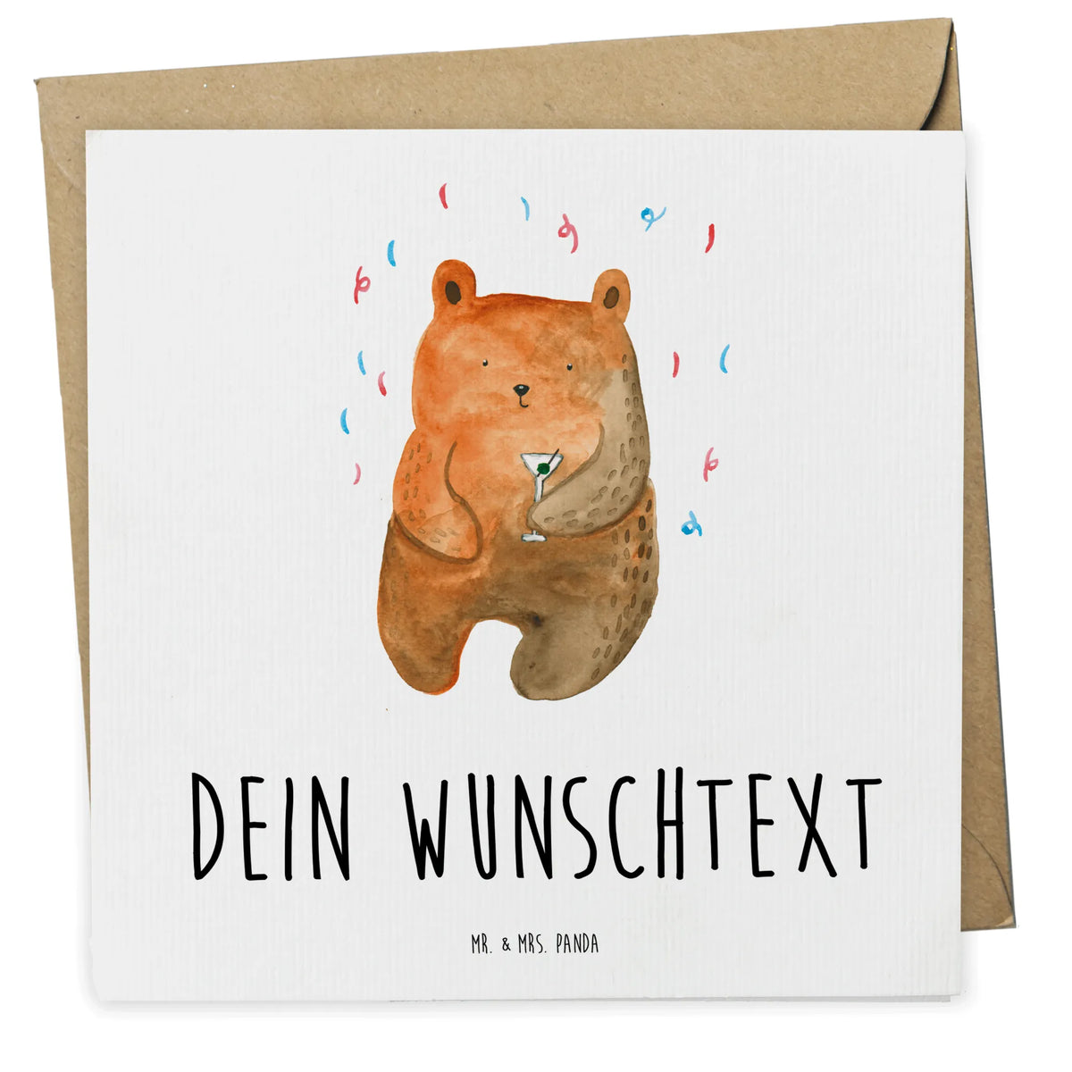 Personalized Deluxe Card bear party teddy bear, cuddly toy, Good mood, Bring a present, Celebrate, Birthday, Partying, Birthday present, Present
