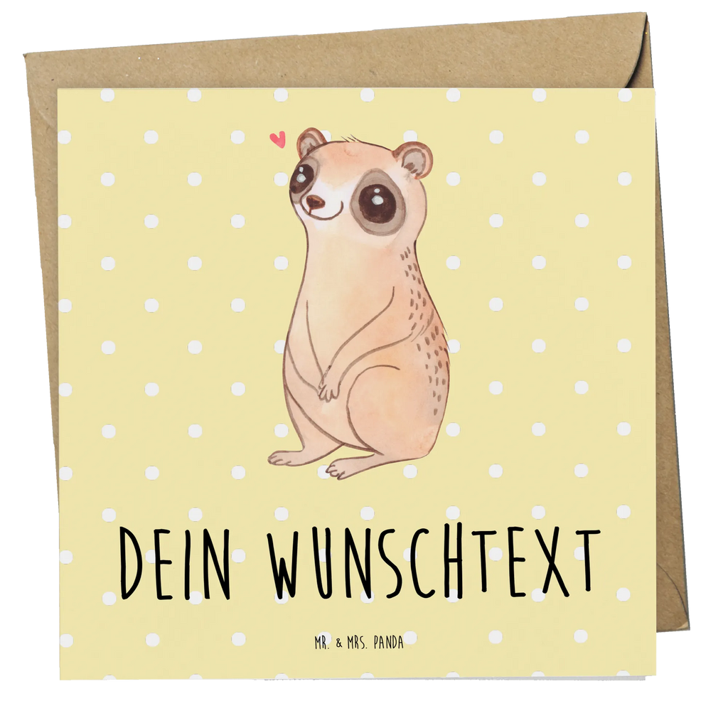 Personalized Deluxe Card Slow loris Happy Personalisierte Grußkarte, Grußkarte selbst gestalten, Personalisiertere Klappkarte, Personalisierte Glückwunschkarte, Personalisierte Karte, Grußkarte mit Namen, Grußkarte mit persönlichen Nachrichten, Grußkarte selber drucken, Grußkarten personalisiert, Personalisierte Geburtstagskarte, Personalisierte Einladungskarte, Grußkarte als Geldgeschenk, Personalisierte Hochzeitskarte, Tiermotive, Gute Laune, lustige Sprüche, Tiere, Plumplori, Glück, Niedlich