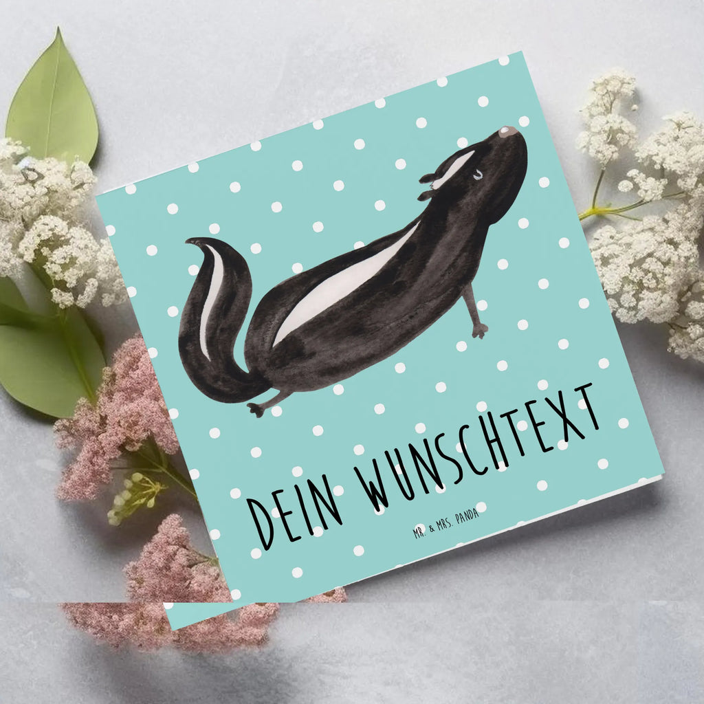 Personalized Deluxe Card skunk yoga Grußkarte selbst gestalten, Personalisierte Hochzeitskarte, Personalisierte Glückwunschkarte, Personalisierte Einladungskarte, Personalisierte Grußkarte, Grußkarte mit Namen, Grußkarte als Geldgeschenk, Grußkarten personalisiert, Personalisiertere Klappkarte, Grußkarte mit persönlichen Nachrichten, Grußkarte selber drucken, Personalisierte Karte, Personalisierte Geburtstagskarte, Stinktier, Skunk, Wildtier, Yoga, Lebe, Raubtier, Liebe, Namaste, Stinki, Lache, Stinker