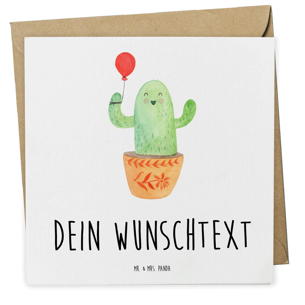 Personalisierte Postkarte Kaktus Luftballon