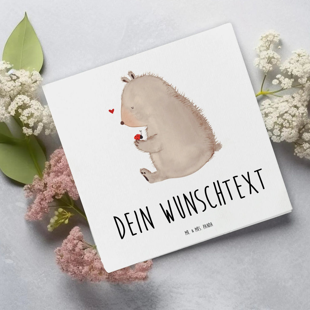 Personalized Deluxe Card bear ladybug Grußkarte mit persönlichen Nachrichten, Grußkarte selbst gestalten, Personalisierte Karte, Personalisierte Einladungskarte, Personalisierte Hochzeitskarte, Personalisierte Geburtstagskarte, Personalisiertere Klappkarte, Grußkarte selber drucken, Grußkarte als Geldgeschenk, Grußkarten personalisiert, Grußkarte mit Namen, Personalisierte Glückwunschkarte, Personalisierte Grußkarte, Bär, Teddy, Teddybär, Das Leben ist schön, Freiheit, Motivation, Liebe, Marienkäfer