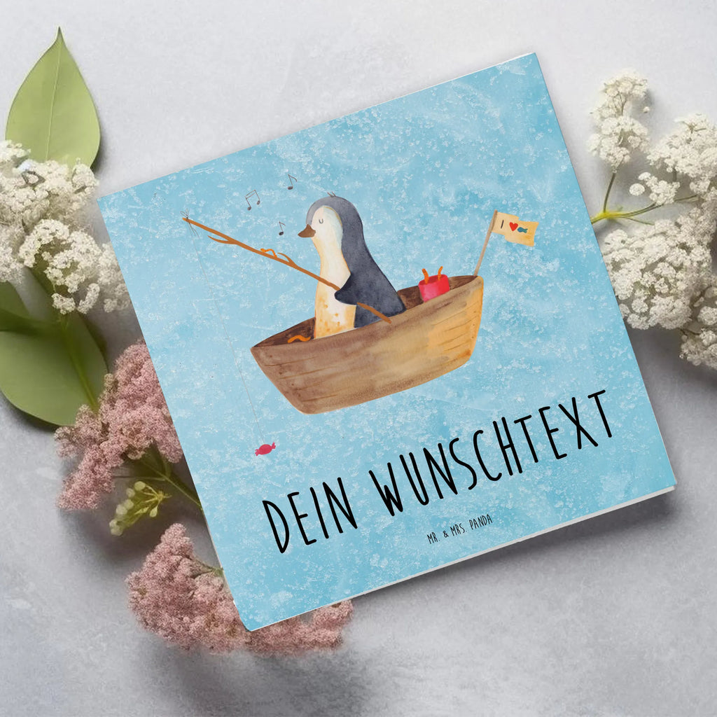 Personalisierte Deluxe Karte Pinguin Angelboot Grußkarte als Geldgeschenk, Grußkarte mit Namen, Personalisierte Karte, Personalisierte Geburtstagskarte, Grußkarten personalisiert, Personalisierte Einladungskarte, Personalisierte Glückwunschkarte, Personalisierte Hochzeitskarte, Personalisierte Grußkarte, Grußkarte mit persönlichen Nachrichten, Grußkarte selber drucken, Personalisiertere Klappkarte, Grußkarte selbst gestalten, Pinguin, genießen, Neuanfang, Angeln, Scheidung, Leben, Motivation, Geschenkidee Liebeskummer, Boot, Angelboot, Lebenslust, Trennung, Pinguine, Neustart