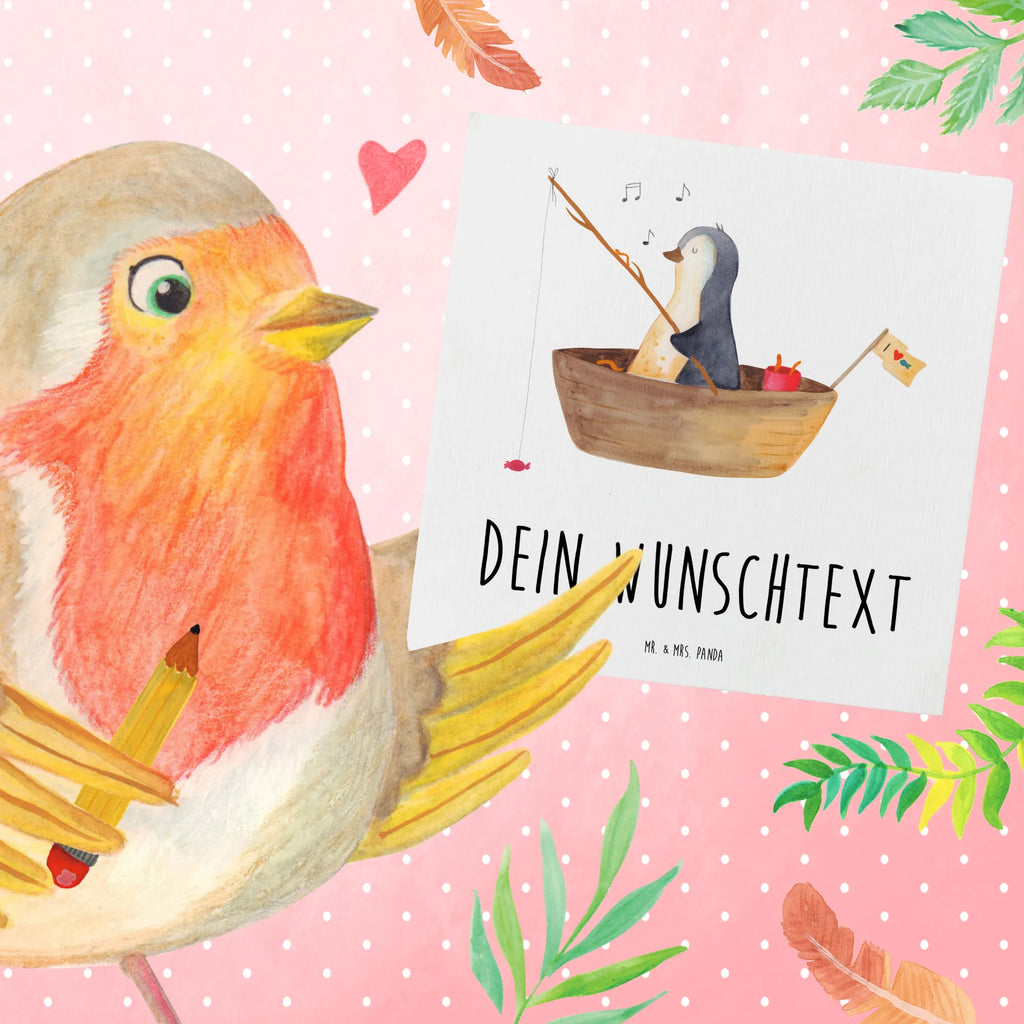 Personalisierte Deluxe Karte Pinguin Angelboot Grußkarte als Geldgeschenk, Grußkarte mit Namen, Personalisierte Karte, Personalisierte Geburtstagskarte, Grußkarten personalisiert, Personalisierte Einladungskarte, Personalisierte Glückwunschkarte, Personalisierte Hochzeitskarte, Personalisierte Grußkarte, Grußkarte mit persönlichen Nachrichten, Grußkarte selber drucken, Personalisiertere Klappkarte, Grußkarte selbst gestalten, Pinguin, genießen, Neuanfang, Angeln, Scheidung, Leben, Motivation, Geschenkidee Liebeskummer, Boot, Angelboot, Lebenslust, Trennung, Pinguine, Neustart
