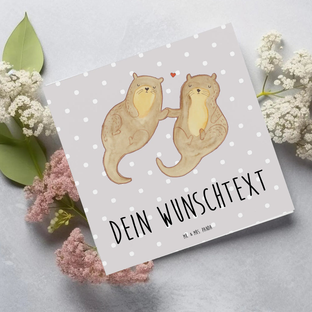 Personalisierte Deluxe Karte Otter Hände halten Personalisierte Glückwunschkarte, Grußkarte mit Namen, Personalisierte Hochzeitskarte, Grußkarte mit persönlichen Nachrichten, Grußkarte selbst gestalten, Grußkarte als Geldgeschenk, Personalisierte Karte, Personalisierte Einladungskarte, Personalisierte Geburtstagskarte, Personalisiertere Klappkarte, Grußkarte selber drucken, Personalisierte Grußkarte, Grußkarten personalisiert, Otter, Fischotter, Seeotter, Otter Seeotter See Otter