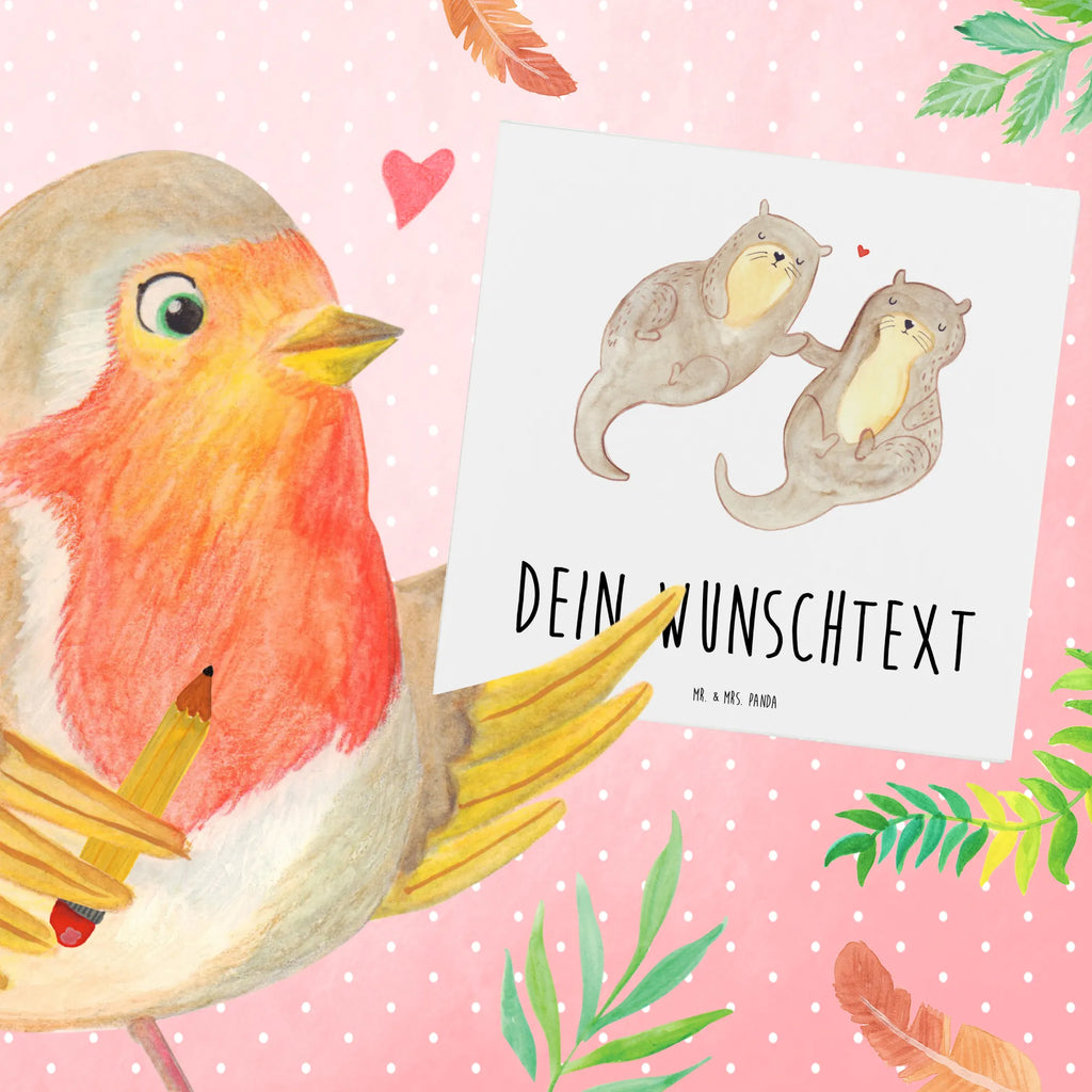 Personalisierte Deluxe Karte Otter Hände halten Personalisierte Glückwunschkarte, Grußkarte mit Namen, Personalisierte Hochzeitskarte, Grußkarte mit persönlichen Nachrichten, Grußkarte selbst gestalten, Grußkarte als Geldgeschenk, Personalisierte Karte, Personalisierte Einladungskarte, Personalisierte Geburtstagskarte, Personalisiertere Klappkarte, Grußkarte selber drucken, Personalisierte Grußkarte, Grußkarten personalisiert, Otter, Fischotter, Seeotter, Otter Seeotter See Otter