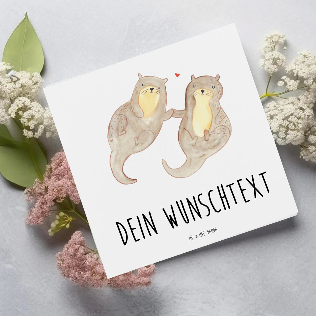 Personalisierte Deluxe Karte Otter Hände halten Personalisierte Glückwunschkarte, Grußkarte mit Namen, Personalisierte Hochzeitskarte, Grußkarte mit persönlichen Nachrichten, Grußkarte selbst gestalten, Grußkarte als Geldgeschenk, Personalisierte Karte, Personalisierte Einladungskarte, Personalisierte Geburtstagskarte, Personalisiertere Klappkarte, Grußkarte selber drucken, Personalisierte Grußkarte, Grußkarten personalisiert, Otter, Fischotter, Seeotter, Otter Seeotter See Otter