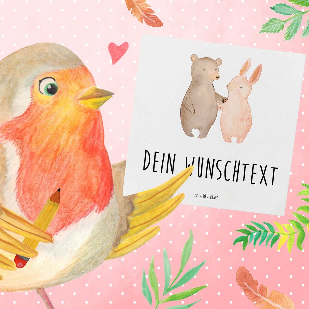 Personalisierte Deluxe Karte Bär und Hase Umarmen Personalisierte Karte, Personalisierte Glückwunschkarte, Grußkarte mit Namen, Personalisierte Hochzeitskarte, Personalisierte Einladungskarte, Grußkarten personalisiert, Grußkarte mit persönlichen Nachrichten, Personalisiertere Klappkarte, Personalisierte Geburtstagskarte, Personalisierte Grußkarte, Grußkarte als Geldgeschenk, Grußkarte selbst gestalten, Grußkarte selber drucken, Liebe, Partner, Freund, Freundin, Ehemann, Ehefrau, Heiraten, Verlobung, Heiratsantrag, Liebesgeschenk, Jahrestag, Hocheitstag, Hase, bester Freund, Freunde, Bärchen, best friends, Bär