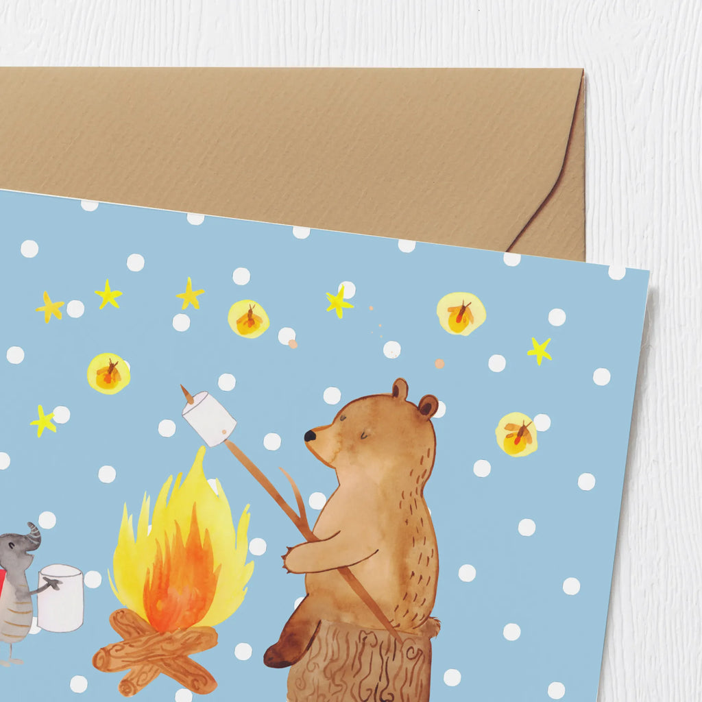 Personalized Deluxe Card Bear & Ladybird campfire Personalisierte Grußkarte, Grußkarte selbst gestalten, Personalisierte Einladungskarte, Personalisiertere Klappkarte, Grußkarten personalisiert, Personalisierte Geburtstagskarte, Grußkarte mit Namen, Personalisierte Karte, Grußkarte mit persönlichen Nachrichten, Grußkarte als Geldgeschenk, Personalisierte Hochzeitskarte, Personalisierte Glückwunschkarte, Grußkarte selber drucken, Bär, Teddy, Teddybär, Lagerfeuer