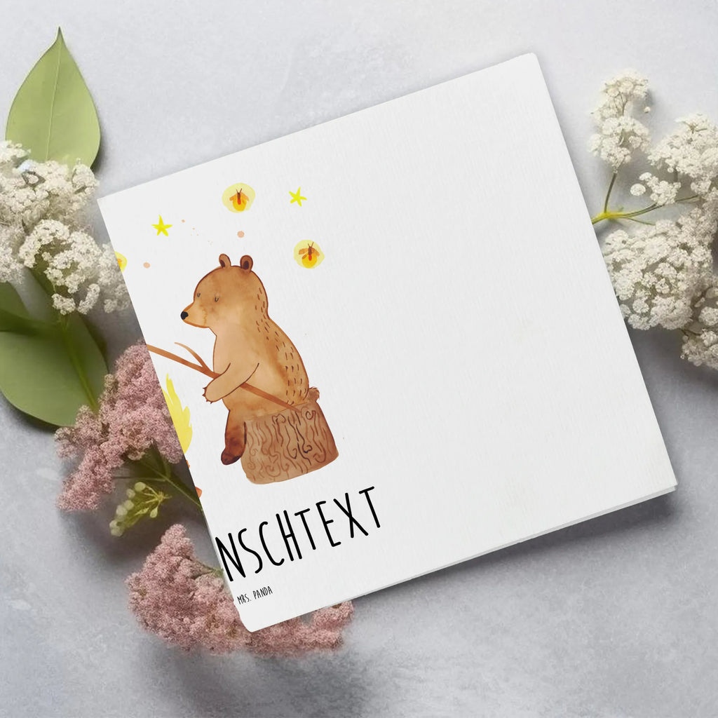 Personalized Deluxe Card Bear & Ladybird campfire Personalisierte Grußkarte, Grußkarte selbst gestalten, Personalisierte Einladungskarte, Personalisiertere Klappkarte, Grußkarten personalisiert, Personalisierte Geburtstagskarte, Grußkarte mit Namen, Personalisierte Karte, Grußkarte mit persönlichen Nachrichten, Grußkarte als Geldgeschenk, Personalisierte Hochzeitskarte, Personalisierte Glückwunschkarte, Grußkarte selber drucken, Bär, Teddy, Teddybär, Lagerfeuer