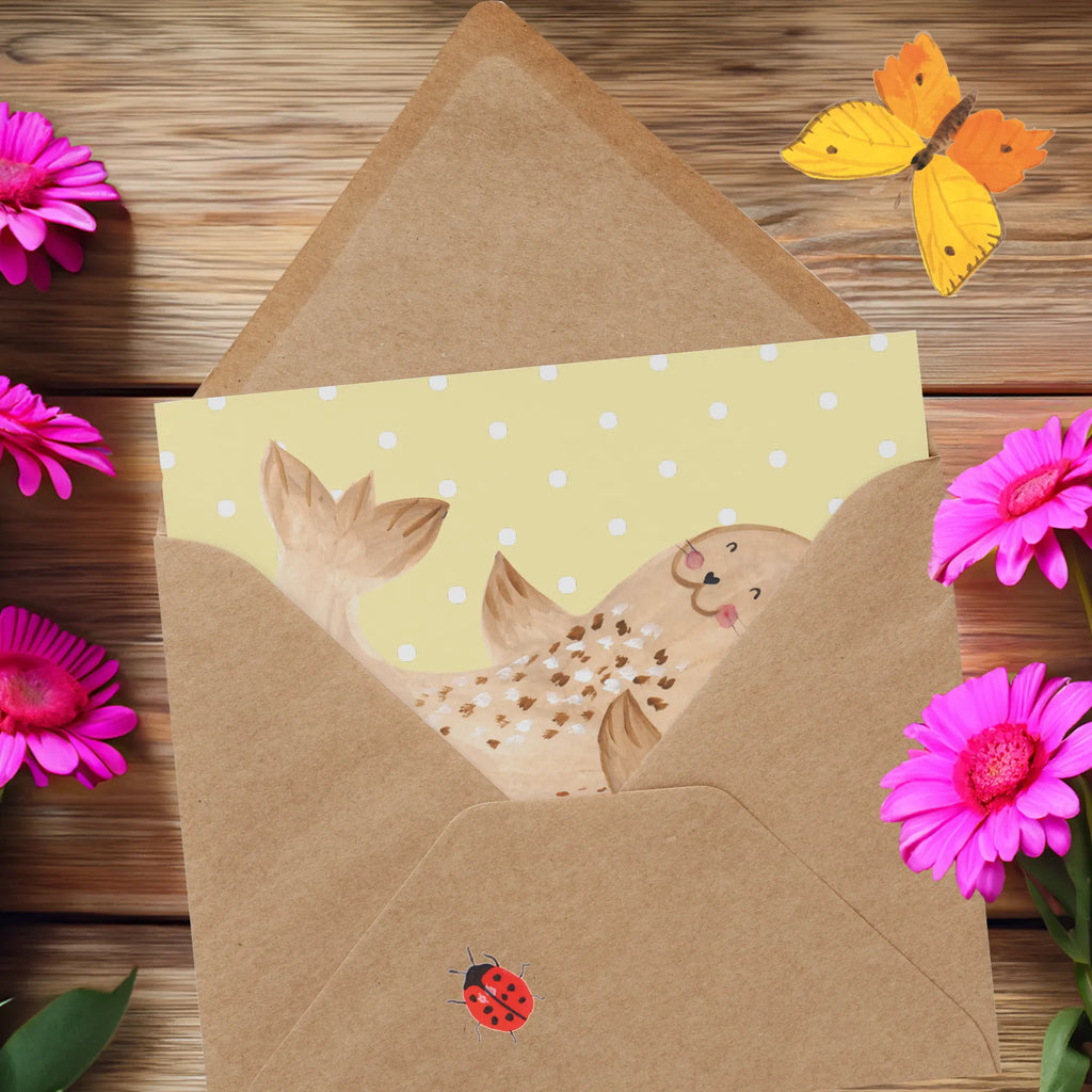 Personalized Deluxe Card seal Lay Personalisiertere Klappkarte, Grußkarte selber drucken, Personalisierte Grußkarte, Personalisierte Einladungskarte, Personalisierte Karte, Grußkarte selbst gestalten, Grußkarte mit persönlichen Nachrichten, Grußkarte mit Namen, Personalisierte Glückwunschkarte, Personalisierte Geburtstagskarte, Personalisierte Hochzeitskarte, Grußkarten personalisiert, Grußkarte als Geldgeschenk, Tiermotive, Gute Laune, lustige Sprüche, Tiere, Robbe, Robben, Meerestier, Ostsee, Seehund, Nordsee, Strand, Freude, Lachen