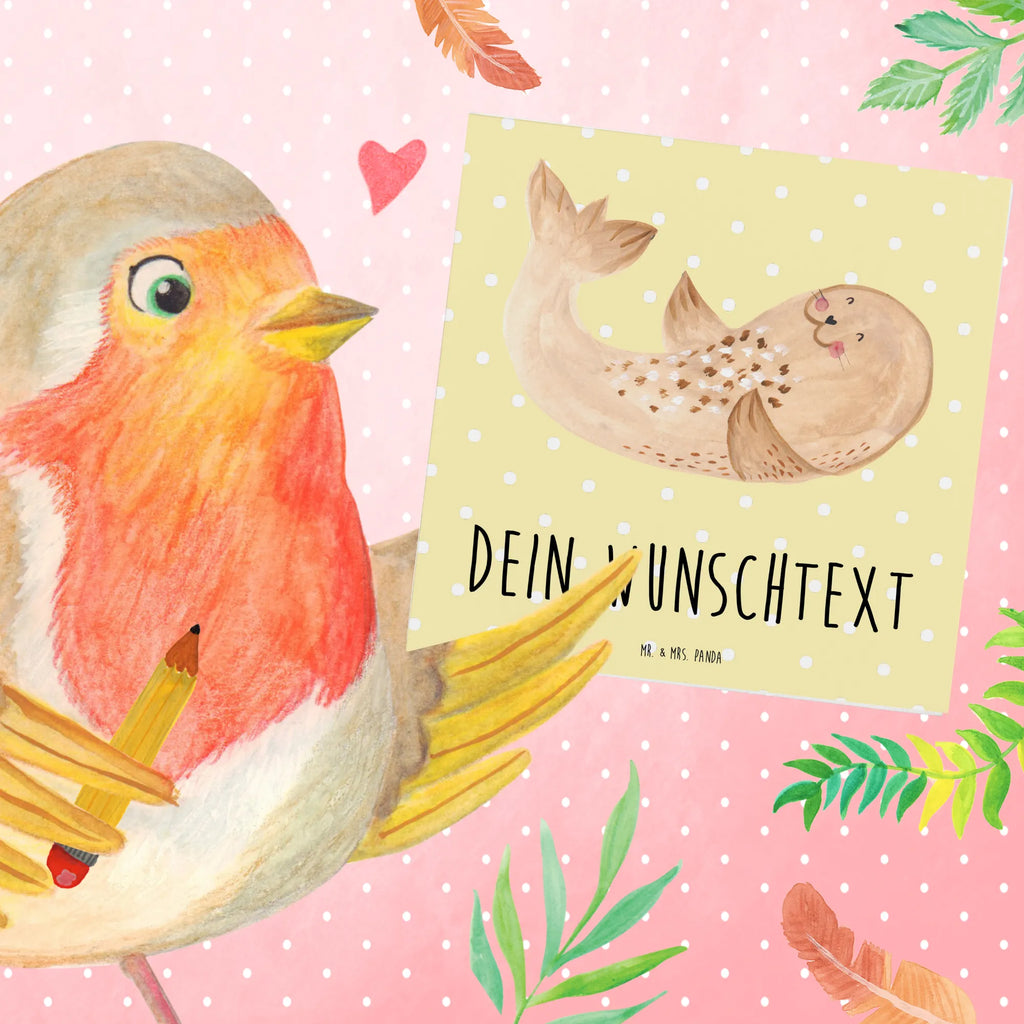 Personalized Deluxe Card seal Lay Personalisiertere Klappkarte, Grußkarte selber drucken, Personalisierte Grußkarte, Personalisierte Einladungskarte, Personalisierte Karte, Grußkarte selbst gestalten, Grußkarte mit persönlichen Nachrichten, Grußkarte mit Namen, Personalisierte Glückwunschkarte, Personalisierte Geburtstagskarte, Personalisierte Hochzeitskarte, Grußkarten personalisiert, Grußkarte als Geldgeschenk, Tiermotive, Gute Laune, lustige Sprüche, Tiere, Robbe, Robben, Meerestier, Ostsee, Seehund, Nordsee, Strand, Freude, Lachen