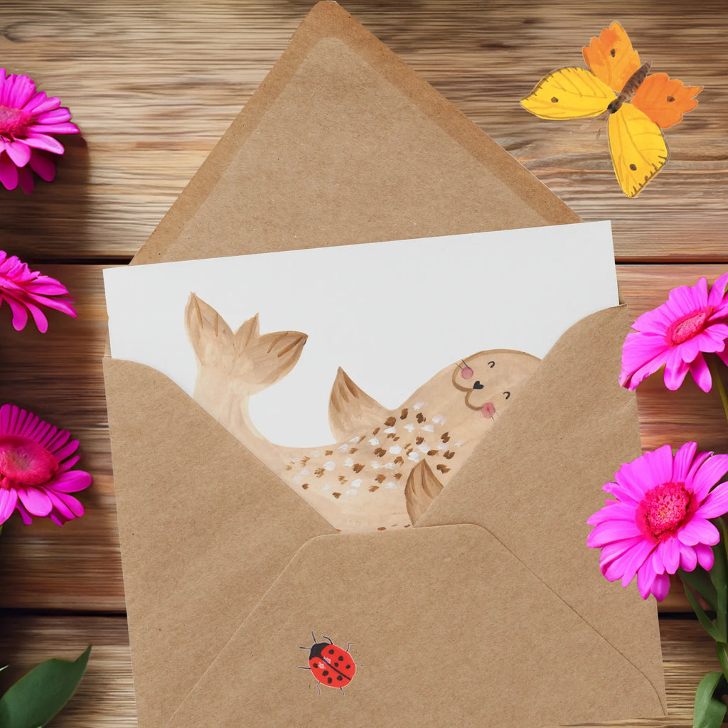 Personalized Deluxe Card seal Lay Personalisiertere Klappkarte, Grußkarte selber drucken, Personalisierte Grußkarte, Personalisierte Einladungskarte, Personalisierte Karte, Grußkarte selbst gestalten, Grußkarte mit persönlichen Nachrichten, Grußkarte mit Namen, Personalisierte Glückwunschkarte, Personalisierte Geburtstagskarte, Personalisierte Hochzeitskarte, Grußkarten personalisiert, Grußkarte als Geldgeschenk, Tiermotive, Gute Laune, lustige Sprüche, Tiere, Robbe, Robben, Meerestier, Ostsee, Seehund, Nordsee, Strand, Freude, Lachen