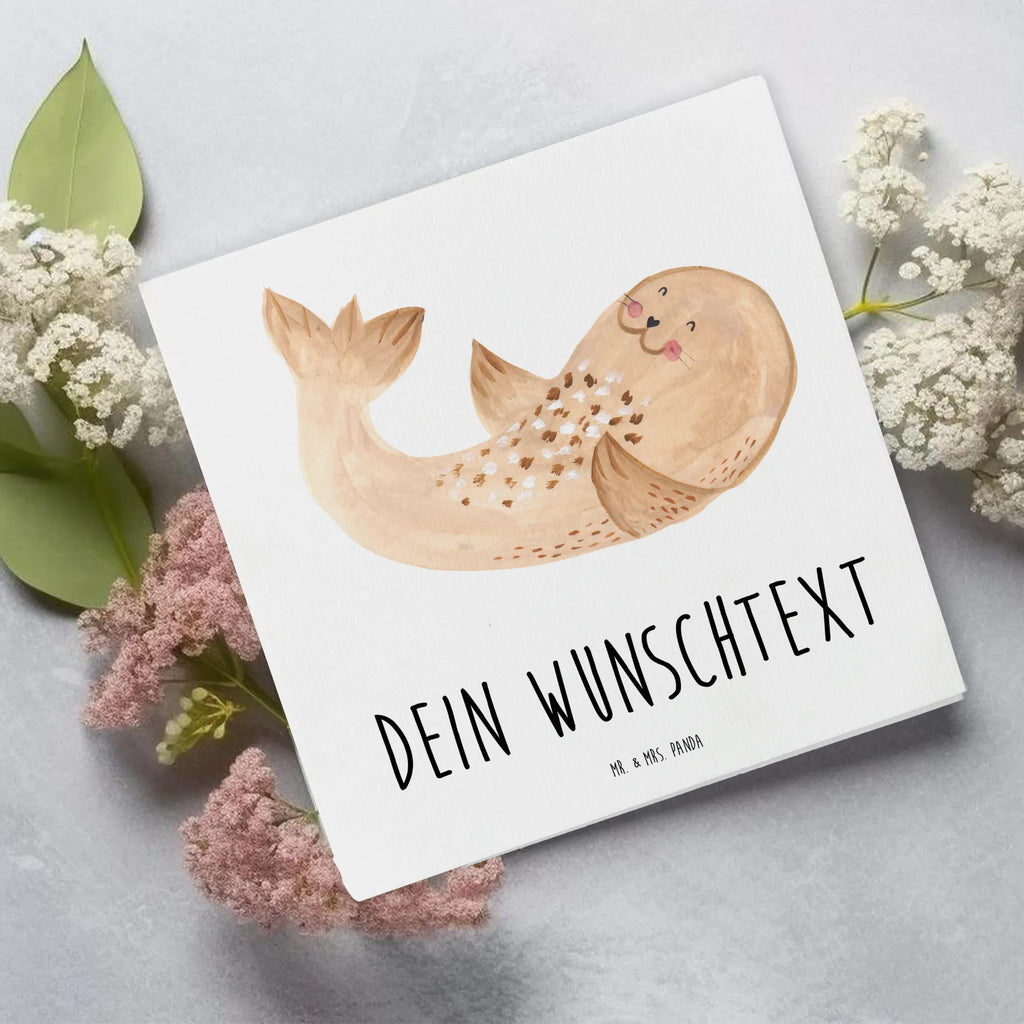 Personalized Deluxe Card seal Lay Personalisiertere Klappkarte, Grußkarte selber drucken, Personalisierte Grußkarte, Personalisierte Einladungskarte, Personalisierte Karte, Grußkarte selbst gestalten, Grußkarte mit persönlichen Nachrichten, Grußkarte mit Namen, Personalisierte Glückwunschkarte, Personalisierte Geburtstagskarte, Personalisierte Hochzeitskarte, Grußkarten personalisiert, Grußkarte als Geldgeschenk, Tiermotive, Gute Laune, lustige Sprüche, Tiere, Robbe, Robben, Meerestier, Ostsee, Seehund, Nordsee, Strand, Freude, Lachen