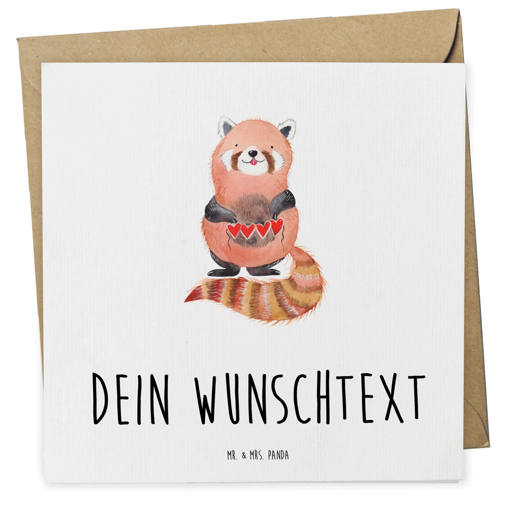 Personalisierte Deluxe Karte Roter Panda Personalisierte Karte, Personalisierte Einladungskarte, Personalisierte Geburtstagskarte, Personalisiertere Klappkarte, Personalisierte Grußkarte, Grußkarte selbst gestalten, Grußkarte selber drucken, Personalisierte Hochzeitskarte, Personalisierte Glückwunschkarte, Grußkarte als Geldgeschenk, Grußkarte mit persönlichen Nachrichten, Grußkarte mit Namen, Grußkarten personalisiert, Tiermotive, Gute Laune, lustige Sprüche, Tiere, Liebe, Panda, Liebling, Herz, Rot, Lieblingsmensch