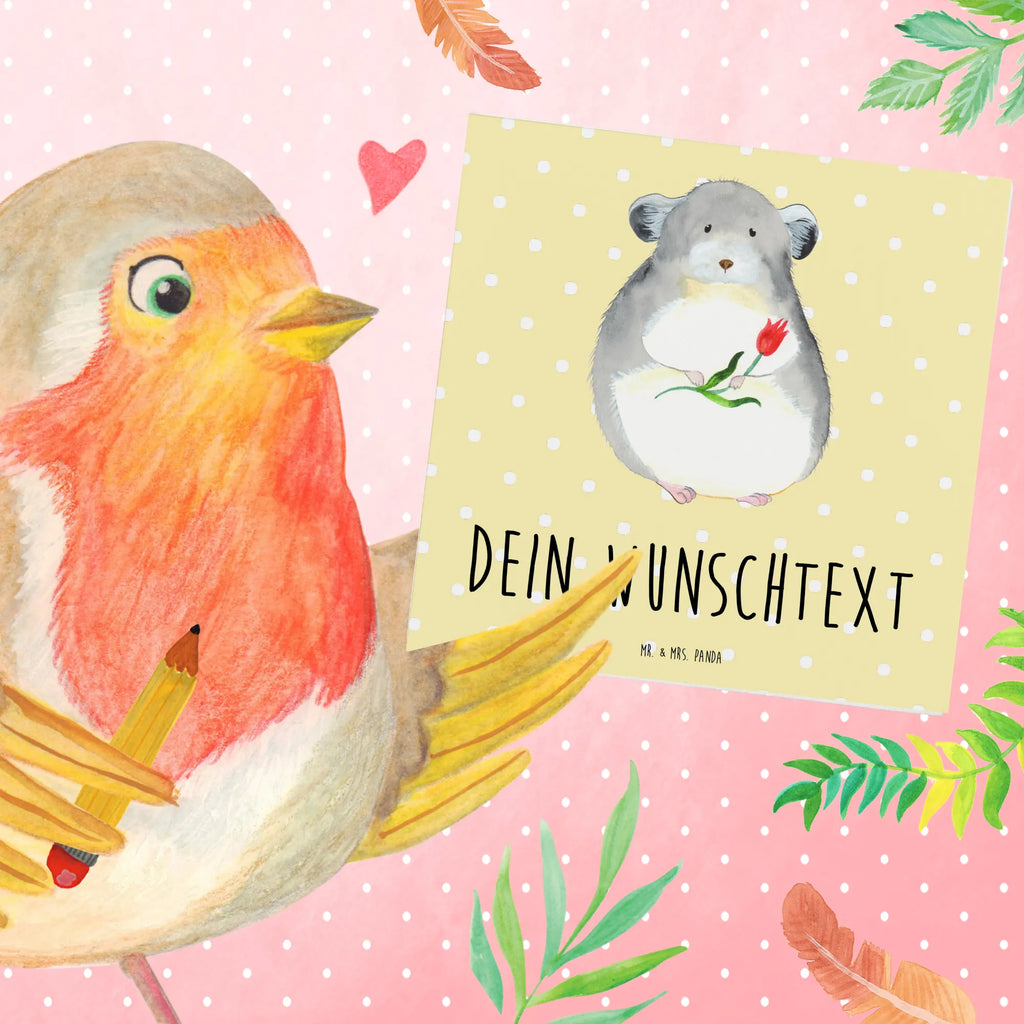 Personalisierte Deluxe Karte Chinchilla Blume Grußkarte mit Namen, Grußkarte als Geldgeschenk, Grußkarte mit persönlichen Nachrichten, Personalisierte Hochzeitskarte, Personalisierte Geburtstagskarte, Personalisierte Glückwunschkarte, Personalisierte Einladungskarte, Personalisierte Grußkarte, Personalisiertere Klappkarte, Grußkarten personalisiert, Grußkarte selber drucken, Grußkarte selbst gestalten, Personalisierte Karte, Tiermotive, Gute Laune, lustige Sprüche, Tiere, Depressionen, Liebeskummer, Kummer, Chinchillas, Büro, Chinchilla, Glücklichsein, traurig sein, Chaos, Büroalltag