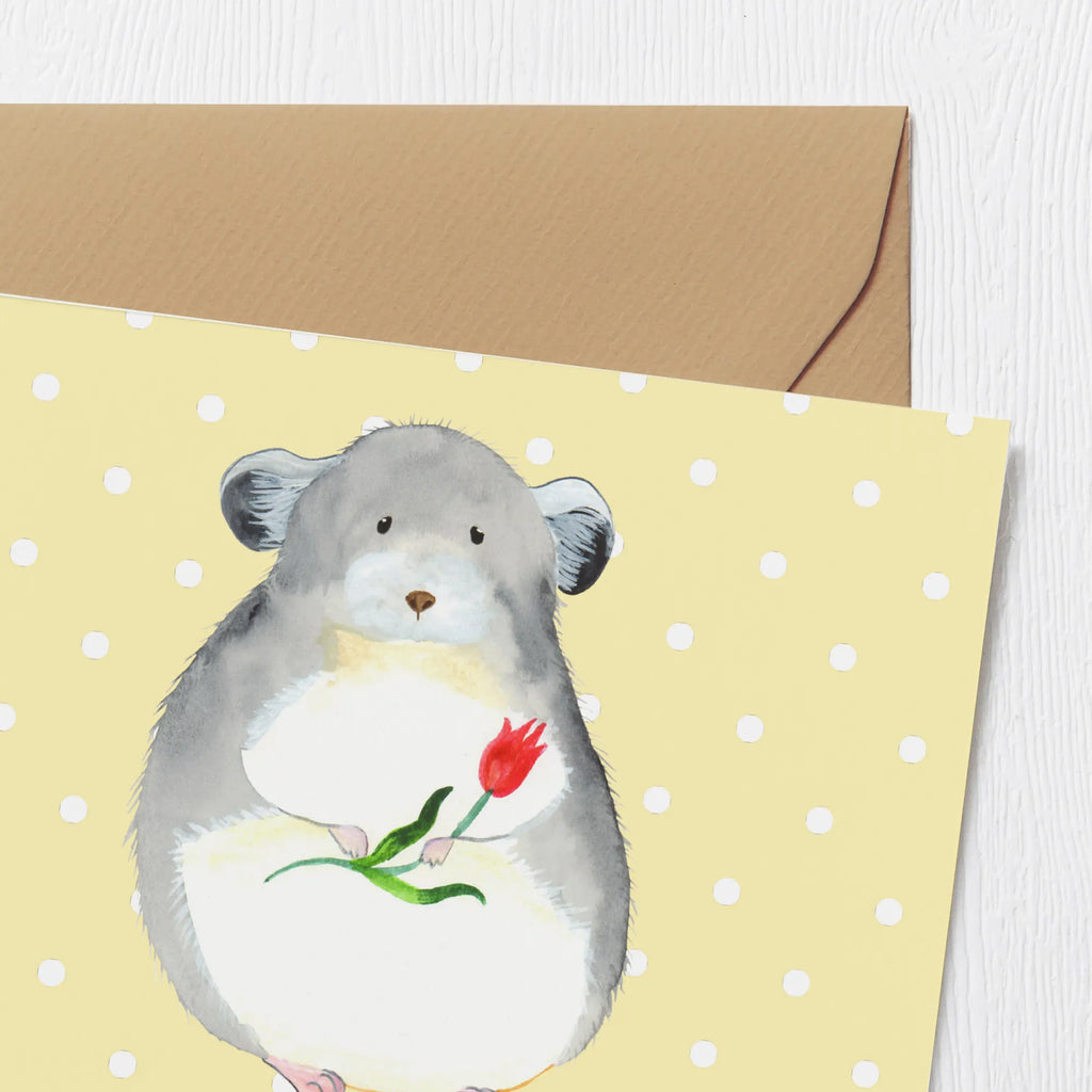 Personalisierte Deluxe Karte Chinchilla Blume Grußkarte mit Namen, Grußkarte als Geldgeschenk, Grußkarte mit persönlichen Nachrichten, Personalisierte Hochzeitskarte, Personalisierte Geburtstagskarte, Personalisierte Glückwunschkarte, Personalisierte Einladungskarte, Personalisierte Grußkarte, Personalisiertere Klappkarte, Grußkarten personalisiert, Grußkarte selber drucken, Grußkarte selbst gestalten, Personalisierte Karte, Tiermotive, Gute Laune, lustige Sprüche, Tiere, Depressionen, Liebeskummer, Kummer, Chinchillas, Büro, Chinchilla, Glücklichsein, traurig sein, Chaos, Büroalltag
