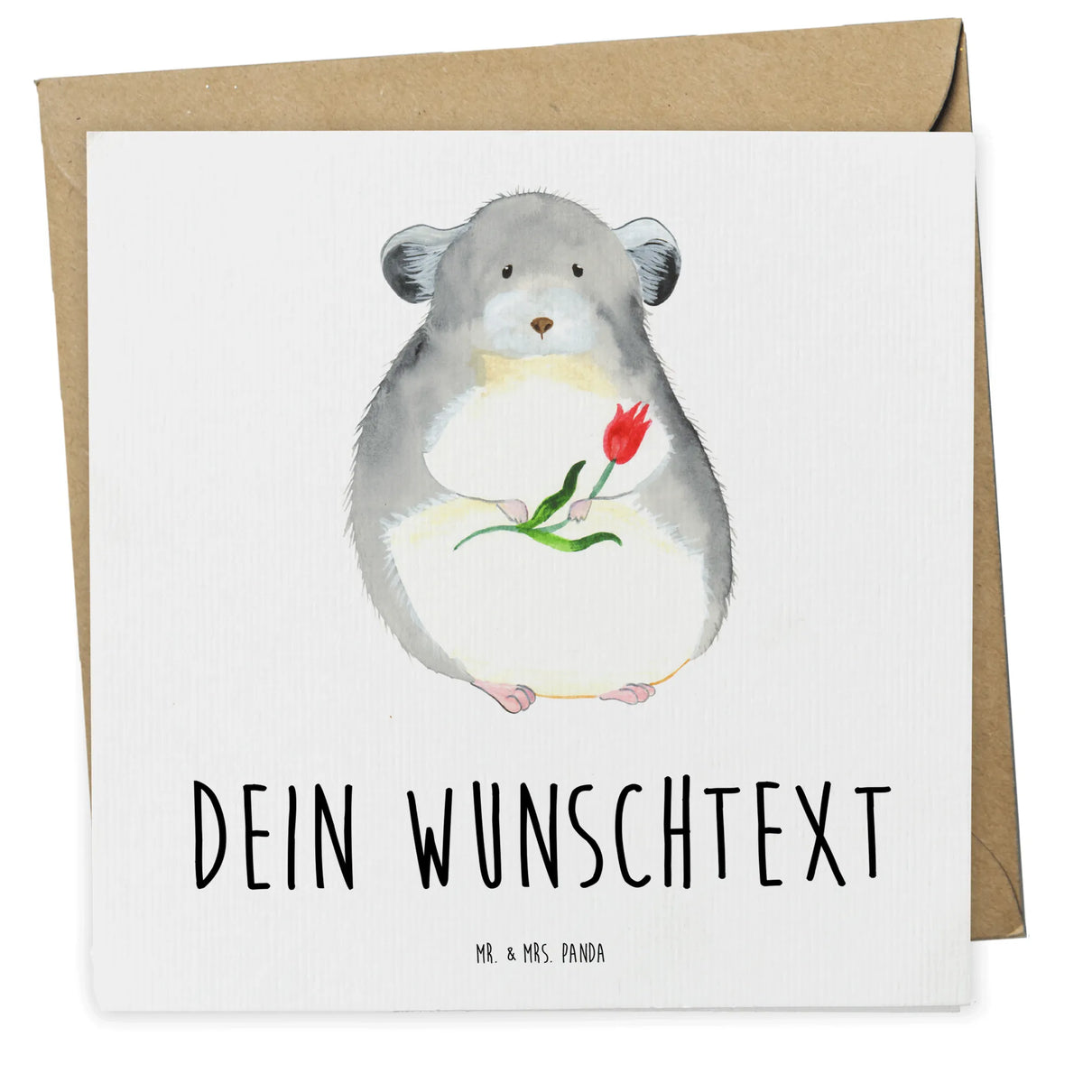 Personalized Deluxe Card chinchilla flower card, gift ideas, gifts, small animals, cute, cute animal motives, hand drawn, funny sayings, good mood, special gifts, animal lover, heartache, office life, being sad, grief