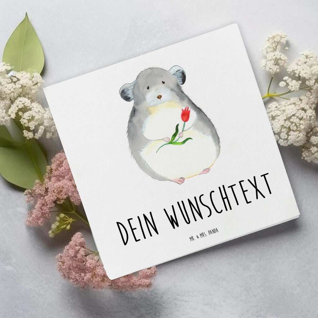 Personalisierte Deluxe Karte Chinchilla Blume Grußkarte mit Namen, Grußkarte als Geldgeschenk, Grußkarte mit persönlichen Nachrichten, Personalisierte Hochzeitskarte, Personalisierte Geburtstagskarte, Personalisierte Glückwunschkarte, Personalisierte Einladungskarte, Personalisierte Grußkarte, Personalisiertere Klappkarte, Grußkarten personalisiert, Grußkarte selber drucken, Grußkarte selbst gestalten, Personalisierte Karte, Tiermotive, Gute Laune, lustige Sprüche, Tiere, Depressionen, Liebeskummer, Kummer, Chinchillas, Büro, Chinchilla, Glücklichsein, traurig sein, Chaos, Büroalltag