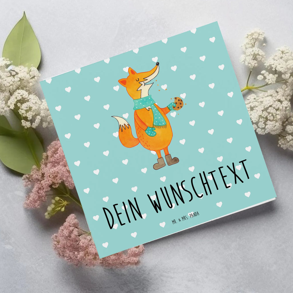 Personalisierte Deluxe Karte Fuchs Keks Grußkarte als Geldgeschenk, Personalisierte Grußkarte, Grußkarten personalisiert, Personalisierte Hochzeitskarte, Grußkarte mit persönlichen Nachrichten, Personalisierte Glückwunschkarte, Grußkarte selbst gestalten, Grußkarte selber drucken, Grußkarte mit Namen, Personalisierte Geburtstagskarte, Personalisierte Karte, Personalisiertere Klappkarte, Personalisierte Einladungskarte, Fuchs, Liebe, Plätzchen, Backen Spruch, Winter, Weihnachtszeit, Kekse, Küche Deko, Füchse