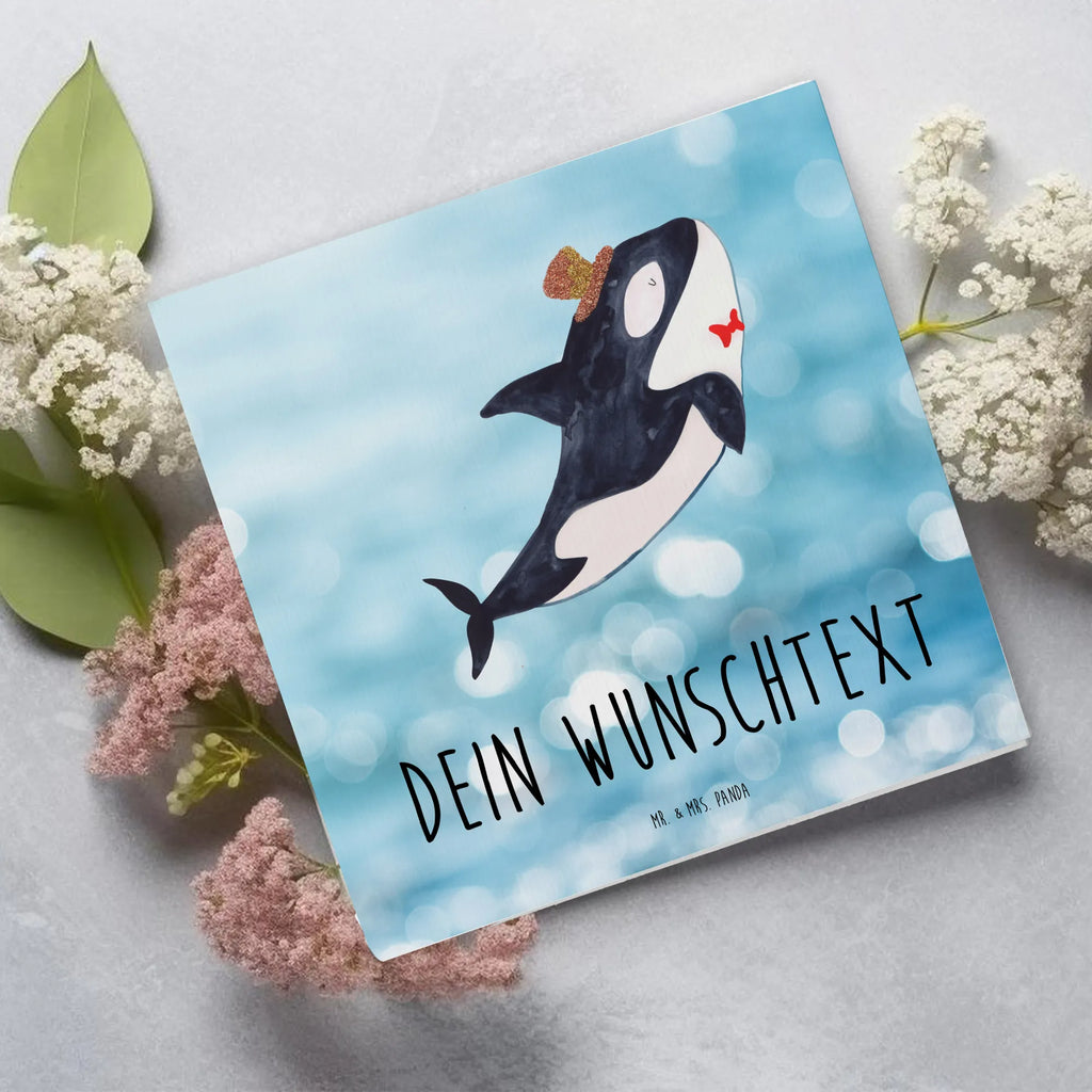 Personalisierte Deluxe Karte Orca Zylinder Grußkarte als Geldgeschenk, Grußkarte selbst gestalten, Personalisierte Karte, Personalisierte Hochzeitskarte, Grußkarte mit persönlichen Nachrichten, Grußkarten personalisiert, Personalisierte Einladungskarte, Personalisierte Glückwunschkarte, Personalisiertere Klappkarte, Personalisierte Grußkarte, Grußkarte mit Namen, Grußkarte selber drucken, Personalisierte Geburtstagskarte, Meerestiere, Meer, Urlaub, Fest, Fete, Glitzer, Glückwunsch, Konfetti, Glitter, Narwal, Orca, Feier, Geburtstag