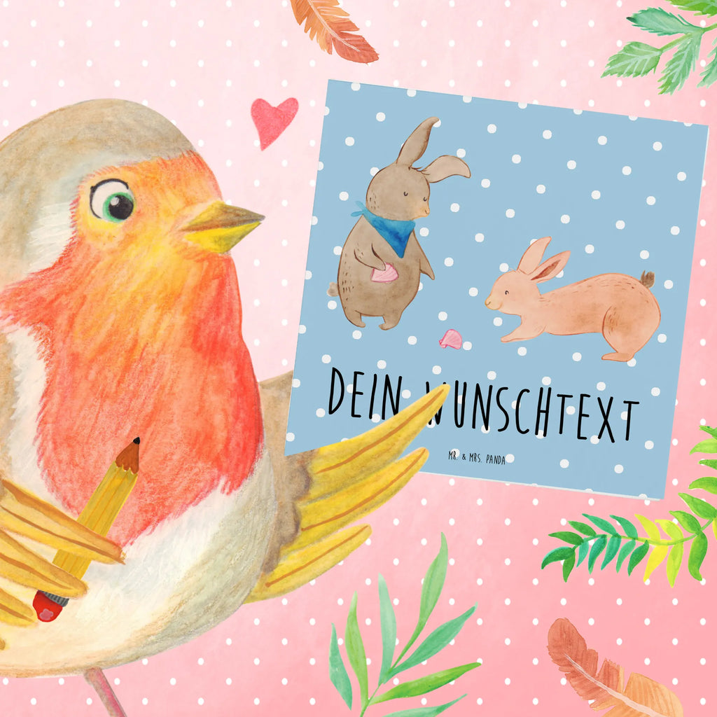 Personalized Deluxe Card Bunnies with seashell Personalisierte Geburtstagskarte, Personalisierte Einladungskarte, Personalisiertere Klappkarte, Grußkarte selbst gestalten, Grußkarte selber drucken, Grußkarte als Geldgeschenk, Personalisierte Glückwunschkarte, Grußkarten personalisiert, Personalisierte Hochzeitskarte, Grußkarte mit Namen, Personalisierte Grußkarte, Grußkarte mit persönlichen Nachrichten, Personalisierte Karte, Familie, Vatertag, Muttertag, Bruder, Schwester, Mama, Papa, Oma, Opa, BFF, Muscheln, beste Freundin, Freundinnen, Freundin, best friends, Hasen, Muscheln sammeln, Meer