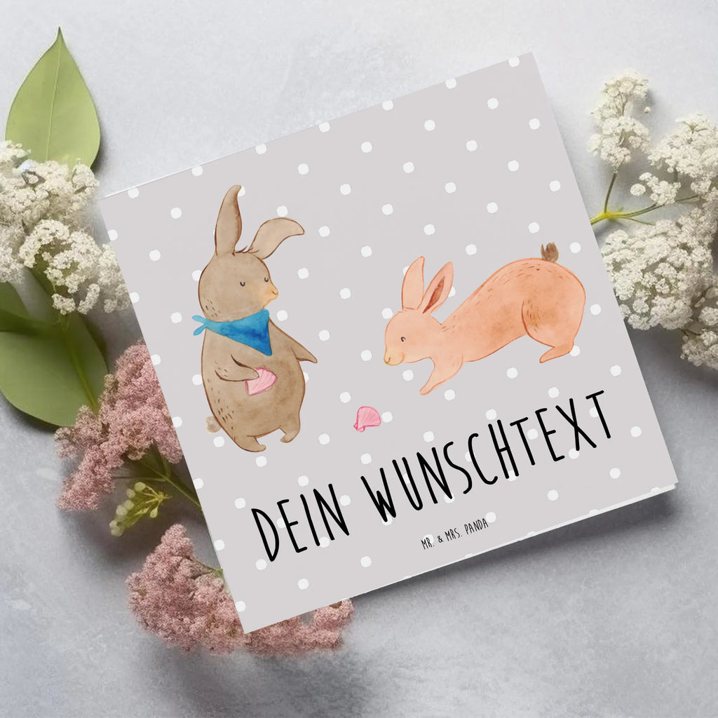 Personalized Deluxe Card Bunnies with seashell Personalisierte Geburtstagskarte, Personalisierte Einladungskarte, Personalisiertere Klappkarte, Grußkarte selbst gestalten, Grußkarte selber drucken, Grußkarte als Geldgeschenk, Personalisierte Glückwunschkarte, Grußkarten personalisiert, Personalisierte Hochzeitskarte, Grußkarte mit Namen, Personalisierte Grußkarte, Grußkarte mit persönlichen Nachrichten, Personalisierte Karte, Familie, Vatertag, Muttertag, Bruder, Schwester, Mama, Papa, Oma, Opa, BFF, Muscheln, beste Freundin, Freundinnen, Freundin, best friends, Hasen, Muscheln sammeln, Meer